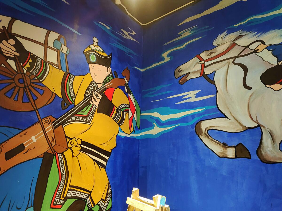 贵阳墙绘：蒙古风主题餐饮店彩绘